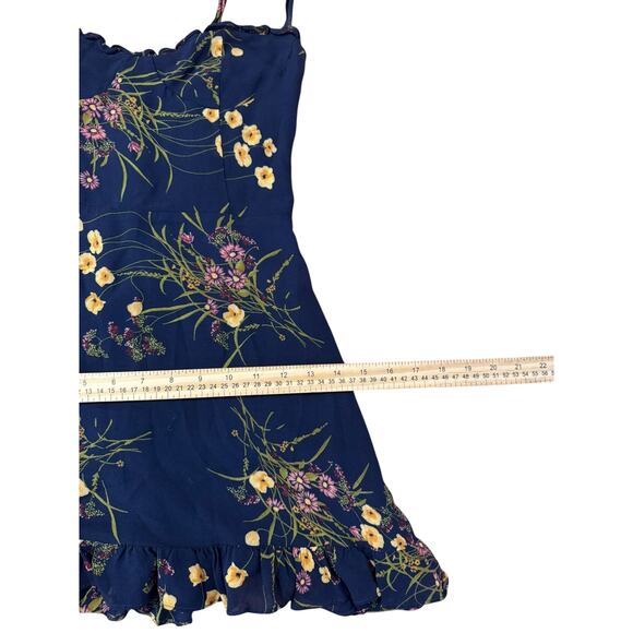 Reformation Floral Mini Dress - Black with Yellow and Purple - Picture 14 of 14